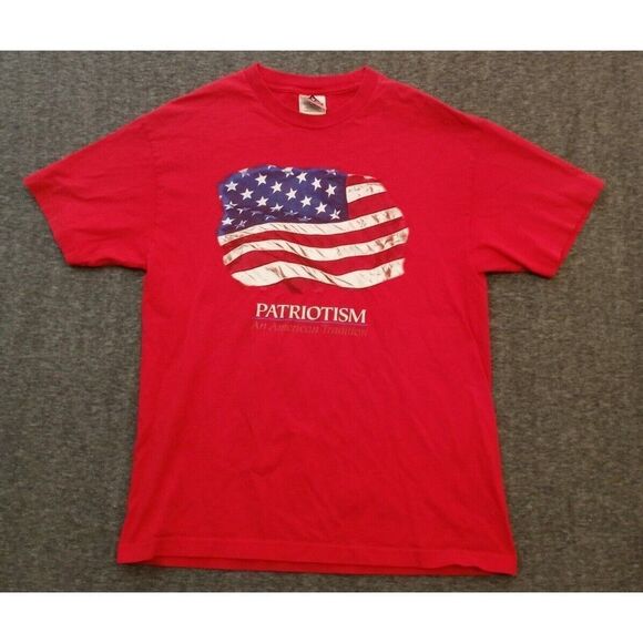 Alstyle Vintage USA Flag Short Sleeve Tee/T-Shirt Patriotism Men's sz Large Red - Picture 1 of 5